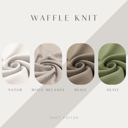 Waffle Knit Turbanmütze Tulip mit Lavendelstickerei
