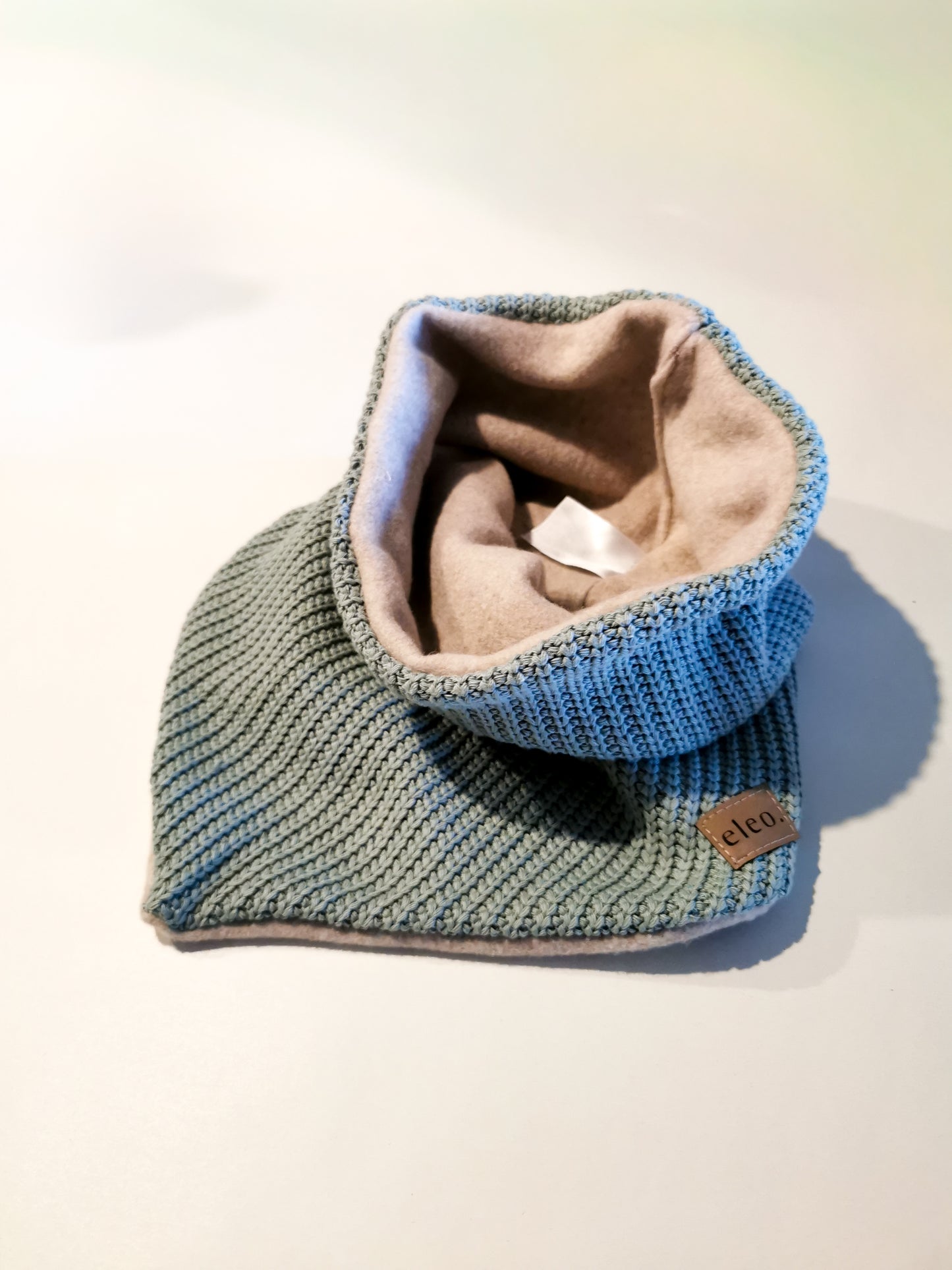 Grobstrick Dreiecks-Loopschal für Mama mit Bio-Baumwollfleece gefüttert