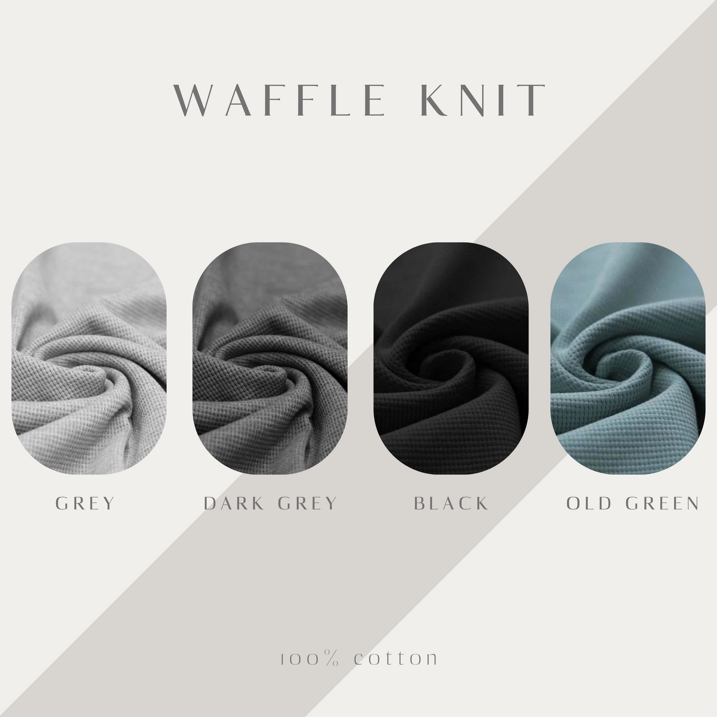 Waffle Knit Turbanmütze Tulip mit Lavendelstickerei