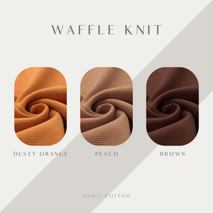 Waffle Knit Turbanmütze Tulip mit Lavendelstickerei