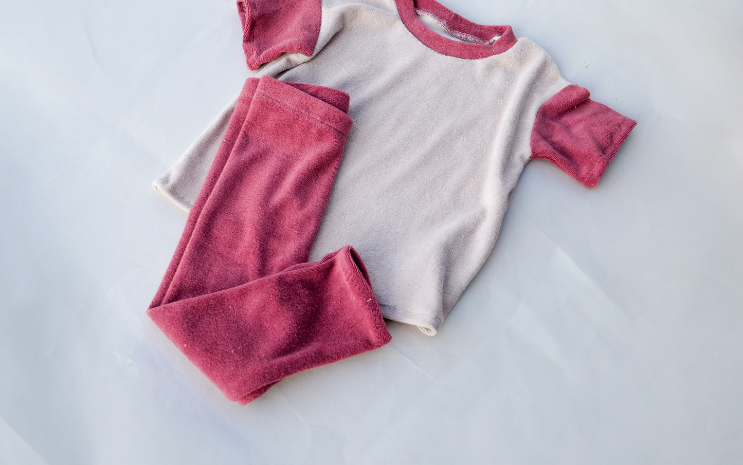 Set Basic Shirt Two-Tone & Leggings aus Frottee "Color your life"