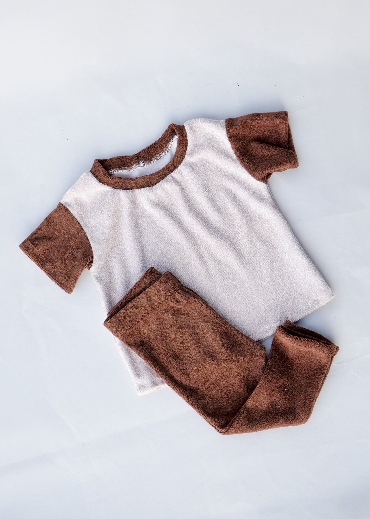 Set Basic Shirt two-tone & Leggings aus Frottee