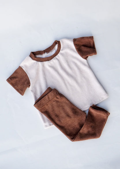 Set Basic Shirt two-tone & Leggings aus Frottee