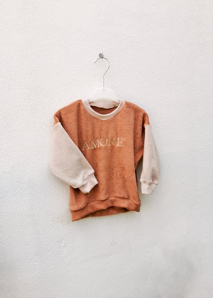 AMORE Oversized Pullover aus Frottee