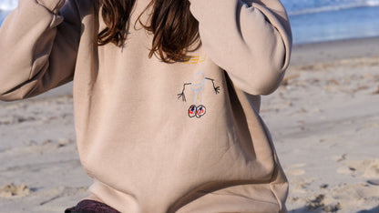 Personalisierter Hoodie für Damen mit Kinderzeichnung bestickt