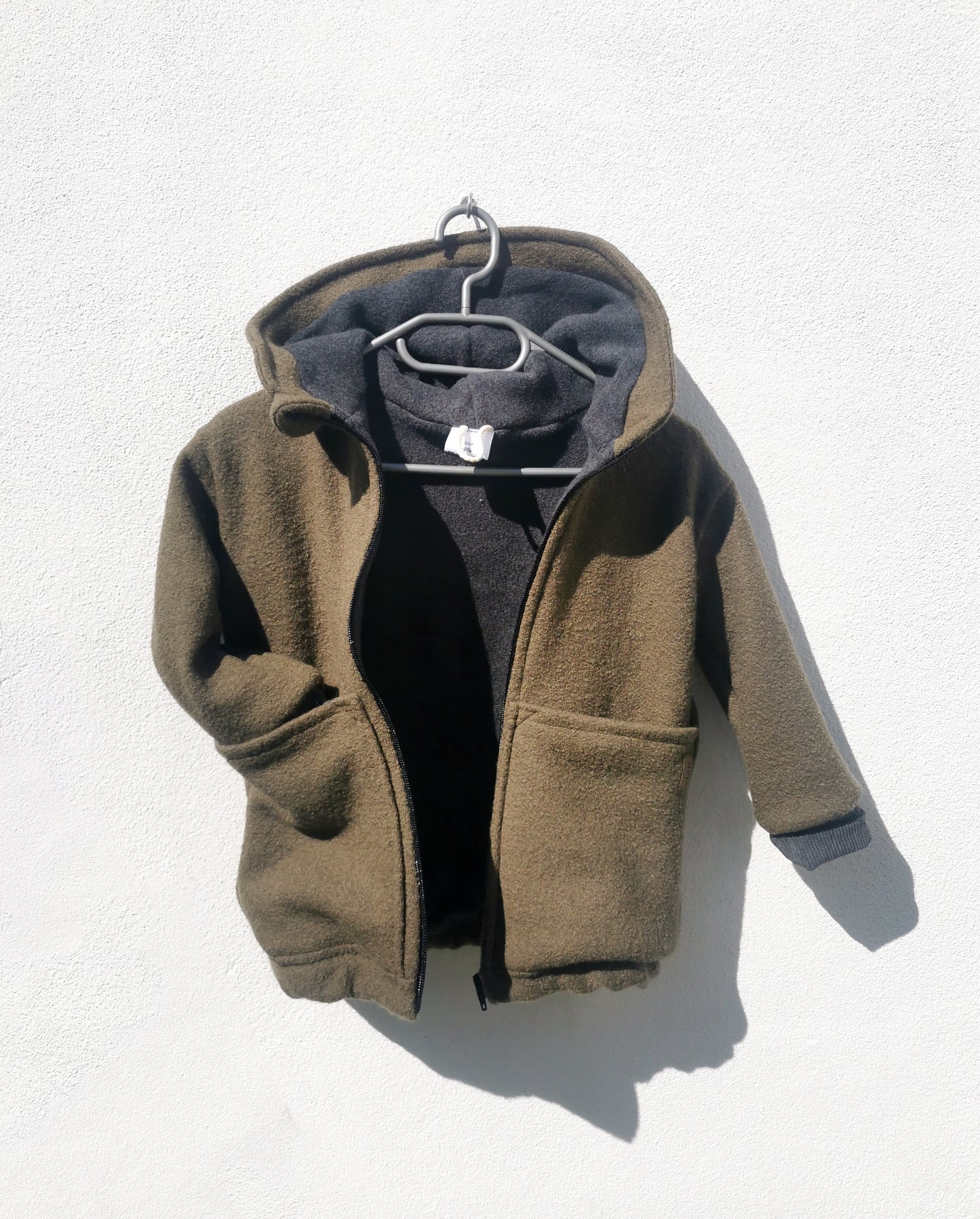 Gefütterte Wollwalk-Jacke mit Bio Baumwollfleece für Kinder