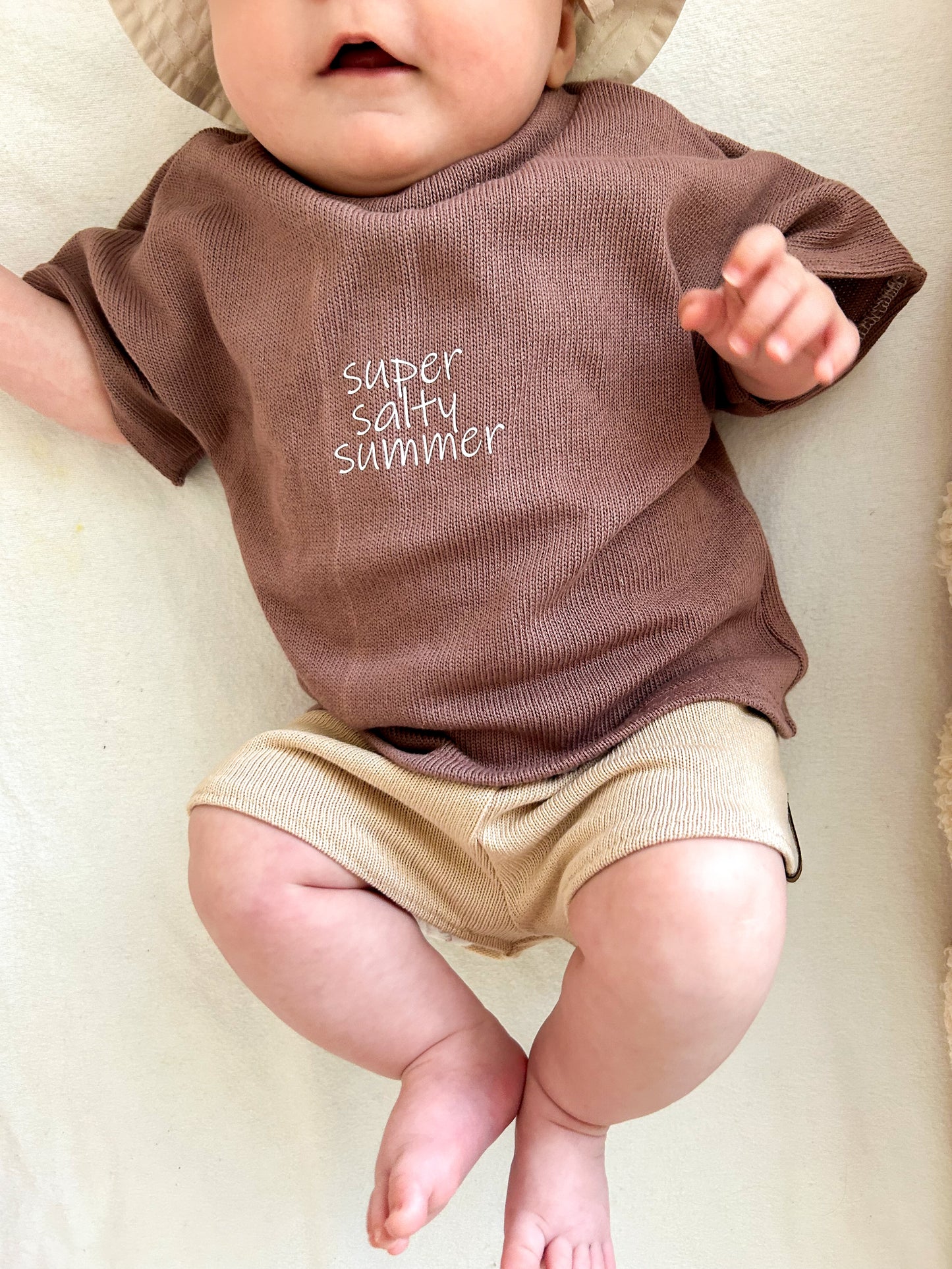 super salty summer Set Shorts & Oversized Shirt aus Feinstrick