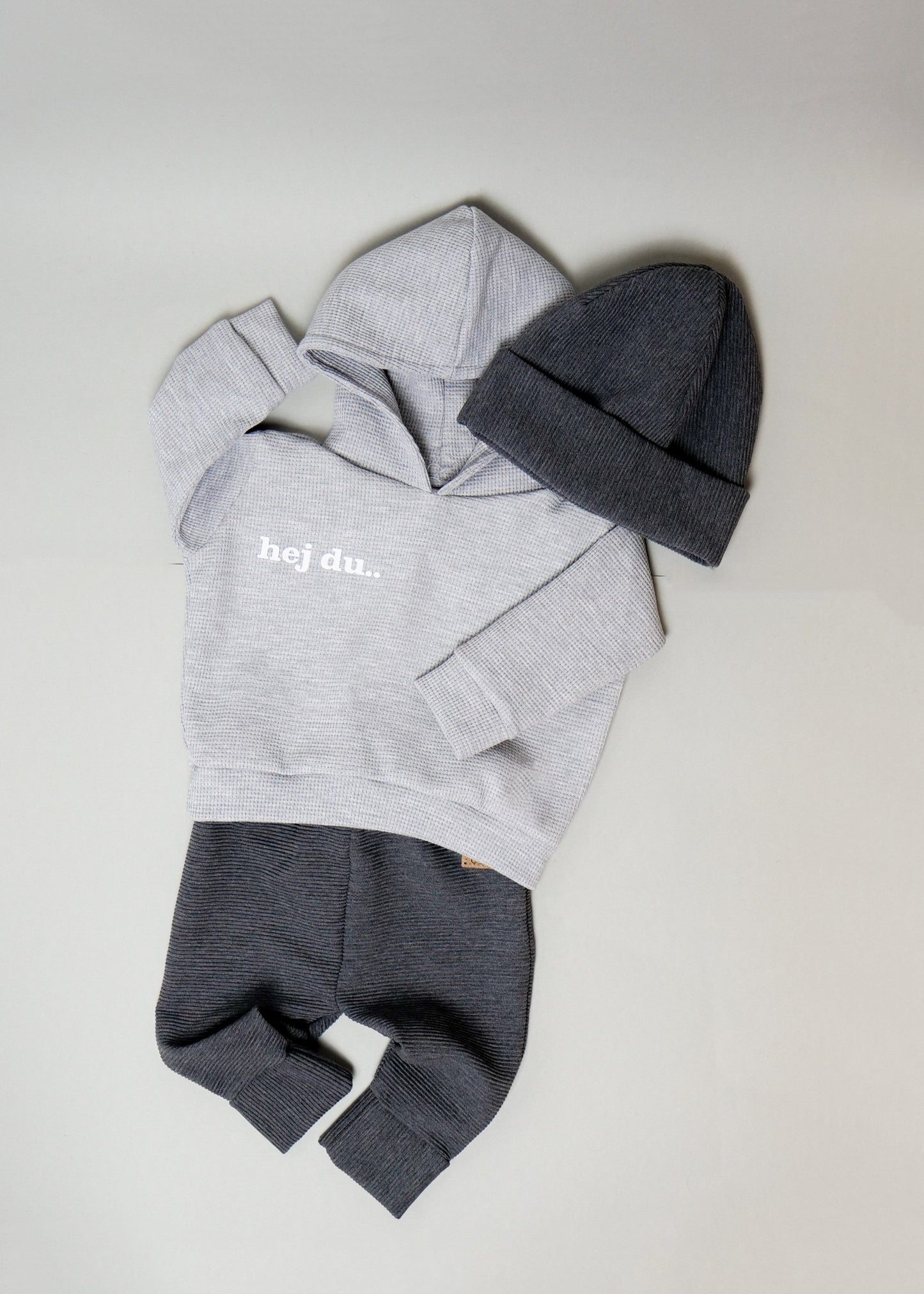 hej du.. Hoodie aus Waffle Knit