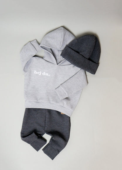 hej du.. Hoodie aus Waffle Knit