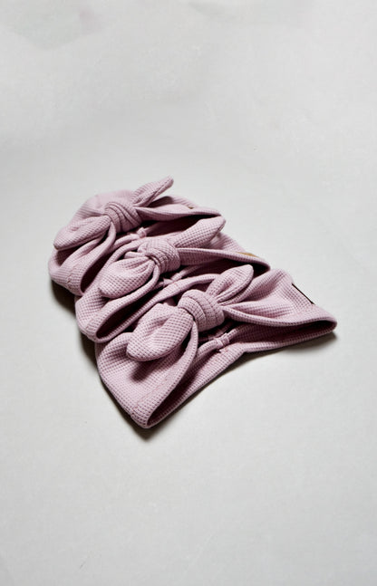 Waffle Knit Turbanmütze mit Tulip Scheife