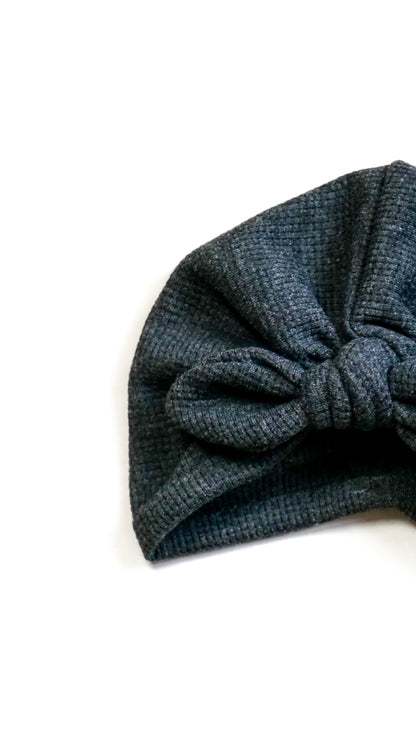 Waffle Knit Turbanmütze mit Tulip Scheife