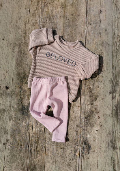 BELOVED Set - Grobstrick Oversized Pullover & Leggings aus Waffle-Knit