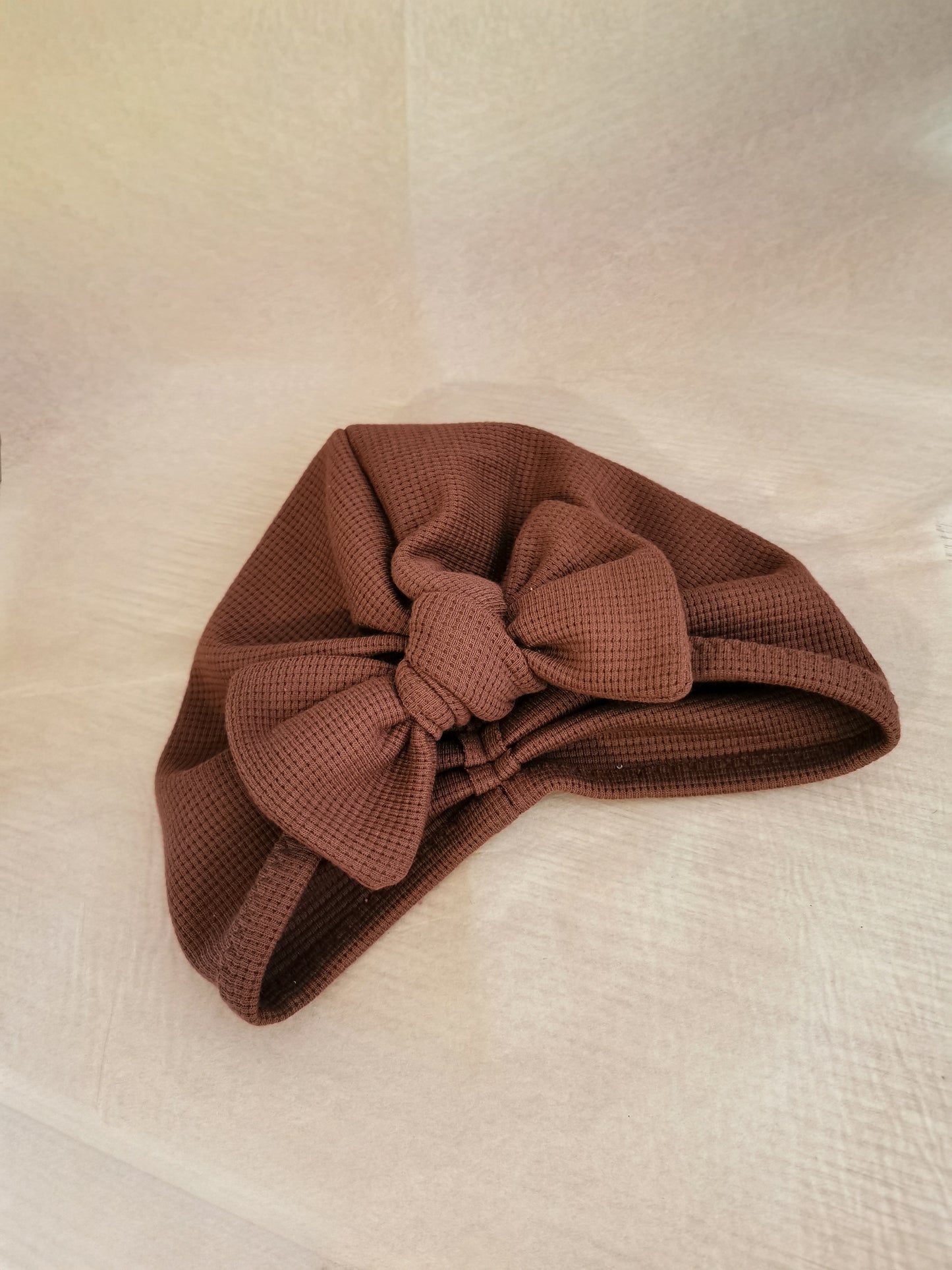 Waffle-Knit Turbanmütze Big Bow
