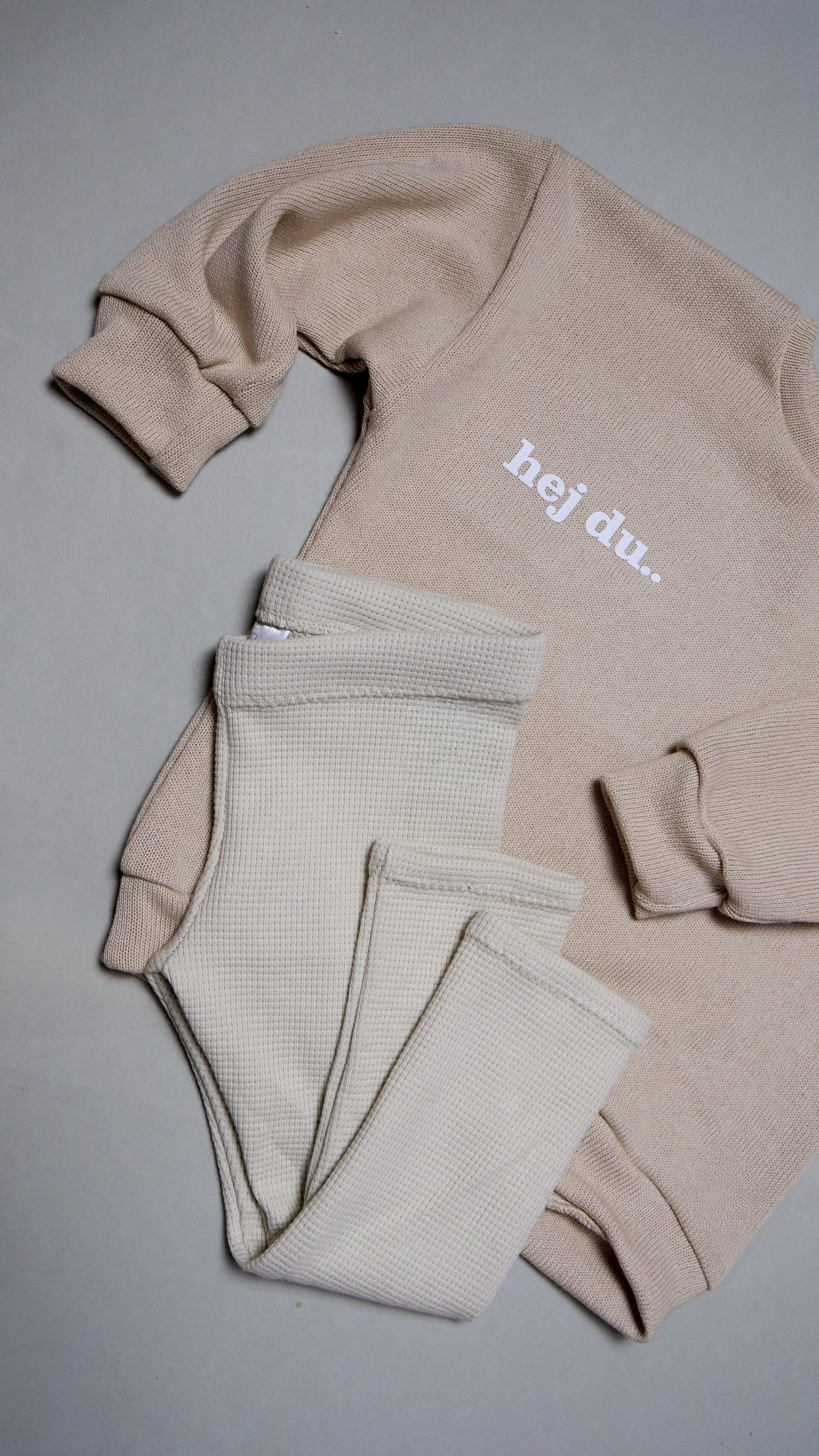 hej du.. Set - Feinstrick Oversized Pullover & Leggings aus Waffle-Knit