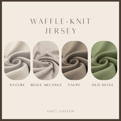 Waffle-Knit Turbanmütze Tulip mit Herz-Stickerei